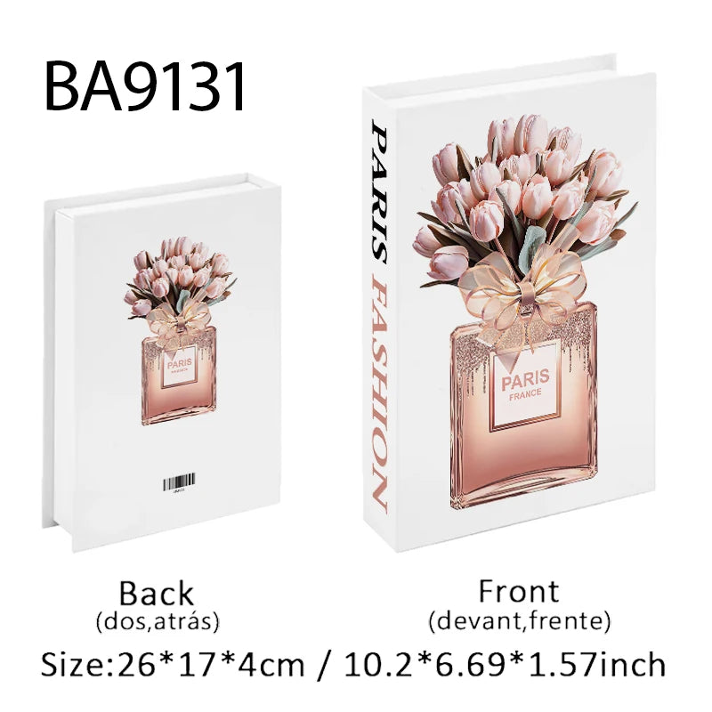 Open Luxury Fake Book Storage Box Home Decor Fashion Paris Decorative Books Interior Decoration Coffee Table Bedroom Ornaments