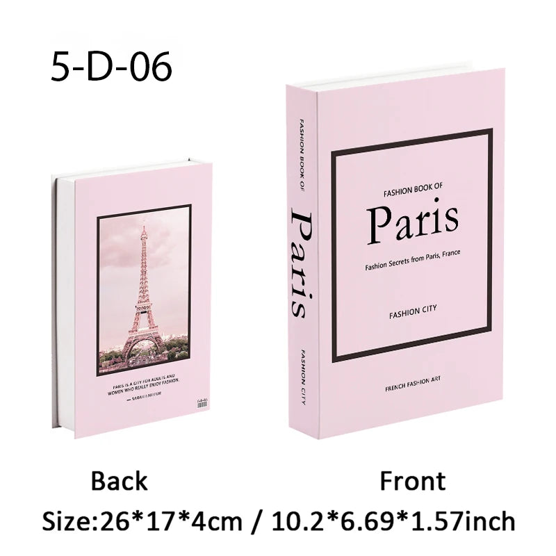 Open Luxury Fake Book Storage Box Home Decor Fashion Paris Decorative Books Interior Decoration Coffee Table Bedroom Ornaments