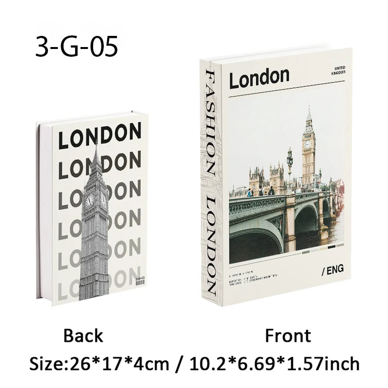 Open Luxury Fake Book Storage Box Home Decor Fashion Paris Decorative Books Interior Decoration Coffee Table Bedroom Ornaments