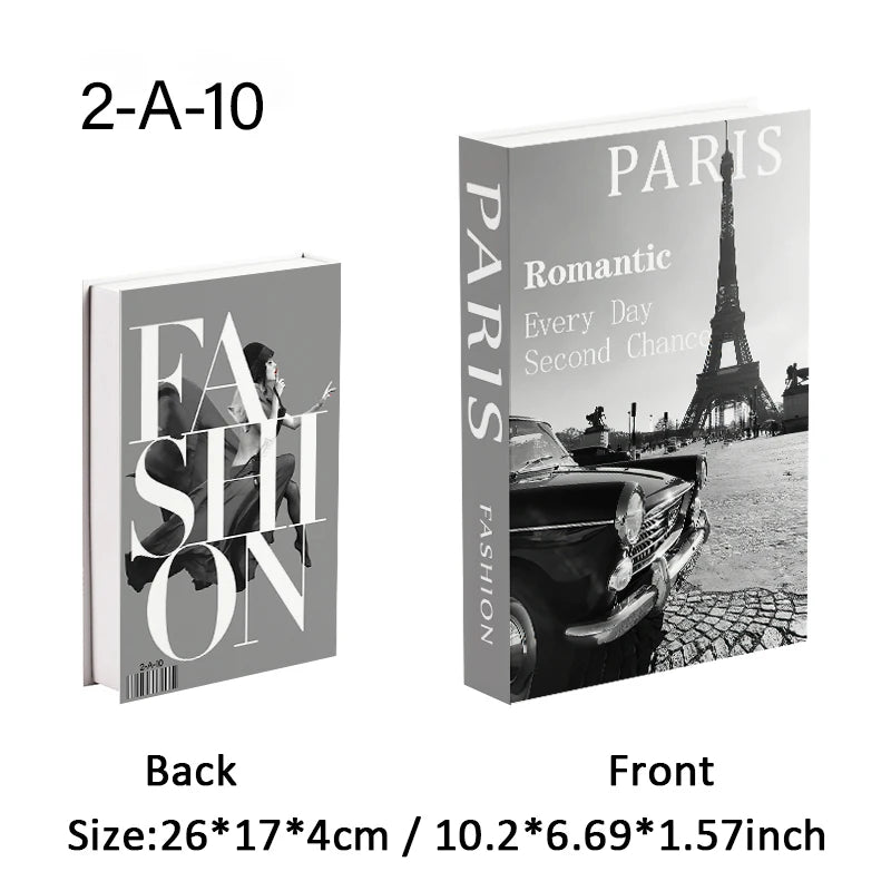 Open Luxury Fake Book Storage Box Home Decor Fashion Paris Decorative Books Interior Decoration Coffee Table Bedroom Ornaments